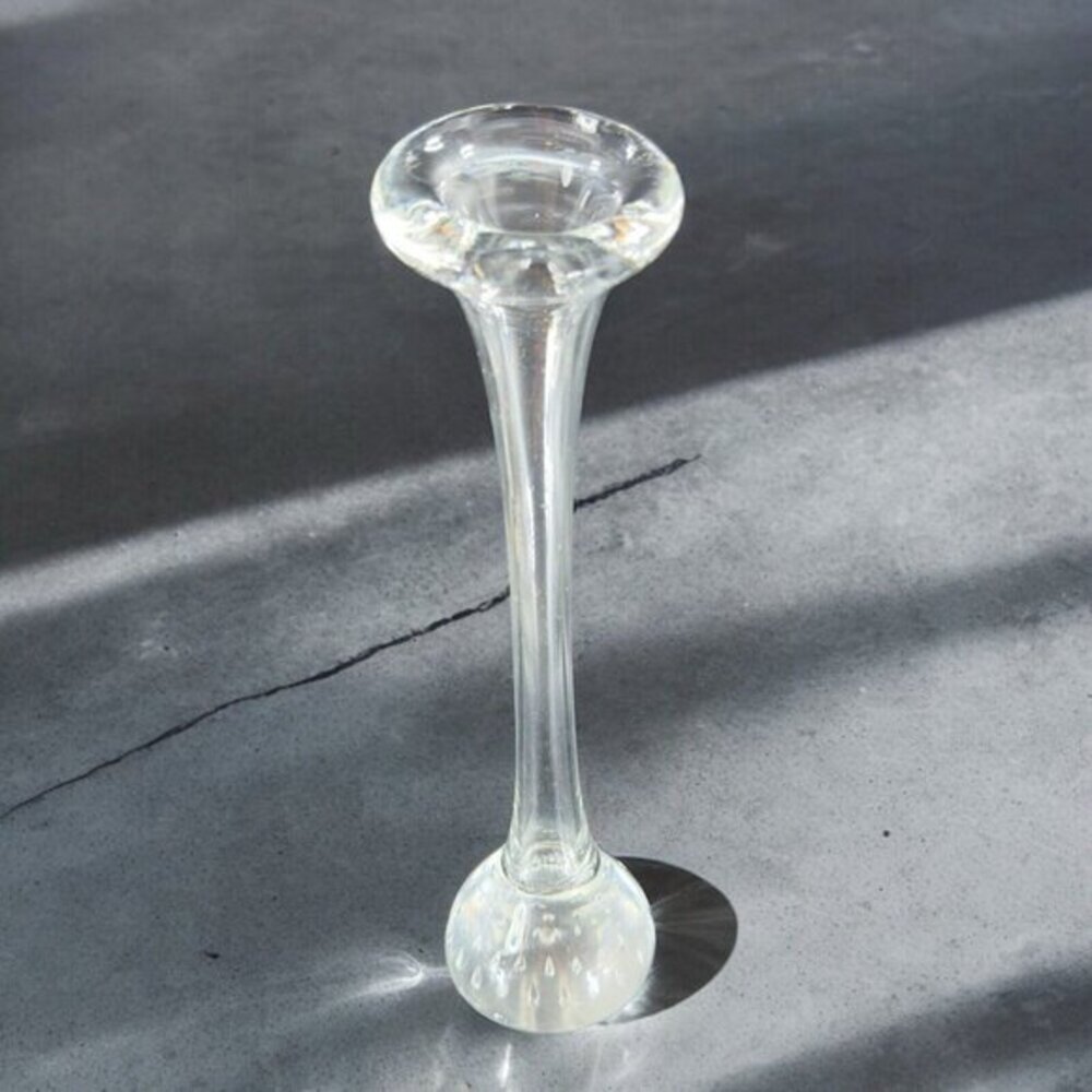 Aseda Glasbruk Swedish Glass Bud Vase Clear Swung With Small Bubbles Glass Vase‎